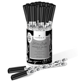 Ручка гелевая стираемая LOREX TATTOO Slim Soft 0,5 мм синяя, покрытие ultra-soft touch