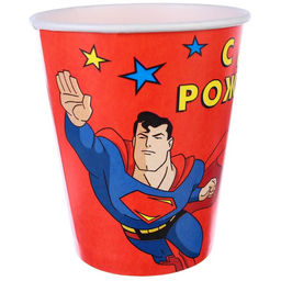 Цена за 10 шт. Стакан бумажный С Днем Рождения!, 250 мл, Супергерои