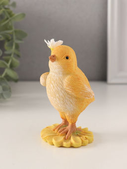 Фигурка полистоун Цыплёнок с ромашкой, 5.5?5.5?10 см