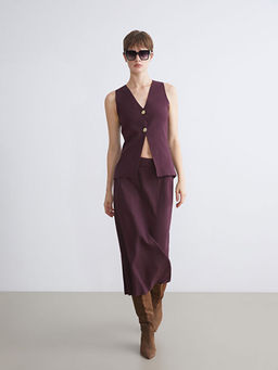 Beli Lastikli Triko Etek