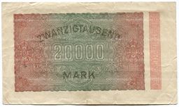 Банкнота 20000 марок 1923 года Германия
