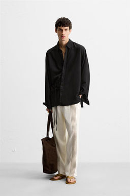 100% LINEN EMBROIDERED TROUSERS