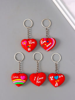 Цена за 12 шт. Брелок для ключей «Сердце с надписью - love», резина, 4×3×1.4 см, МИКС