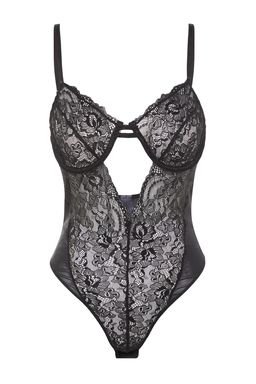 Siyah Dantelli Pencere/Cut Out Detayl? Ip Ask?l? C?tc?tl? Orme Body THMAW23BD00011