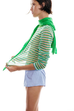STRIPED KNIT CROPPED JACKET - Zara фото 21