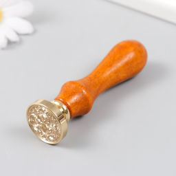 Печать для сургуча с деревянной ручкой «Месяц и солнце-звезда», 9×3×3 см