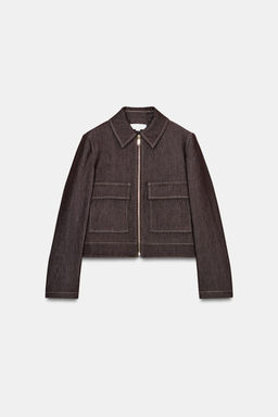 CHAQUETA CORTA BOLSILLOS SOLAPA / Marr?n - Zara фото 8
