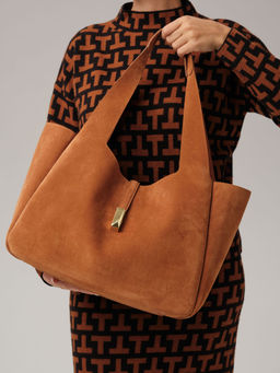 Замшевая сумка шоппер Deboro 31054 вуд