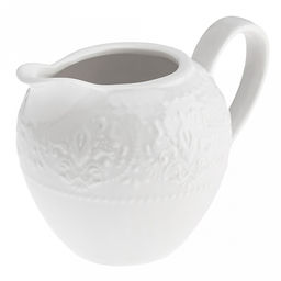Русь Сливочник (молочник) фарфоровый 180мл, д7,5см h7,7см, белый, рельефный декор (Китай) - Домашняя мода фото 3