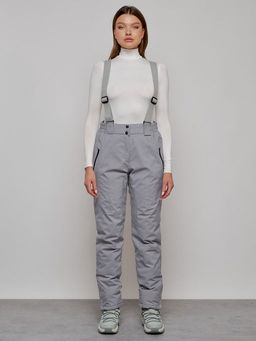 Полукомбинезон утепленный зимний горнолыжный светло-серого цвета