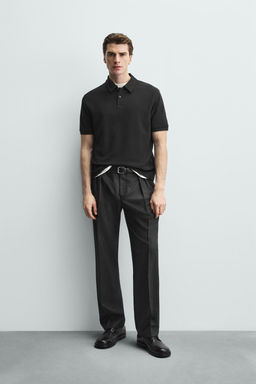 POLO REGULAR FIT ESTRUCTURA / Negro