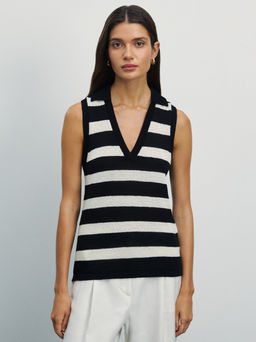 Поло без рукавов из смесового хлопка / Zarina  фото 3