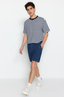 Lacivert Pileli Regular Sort & Bermuda TMNSS21SR0493