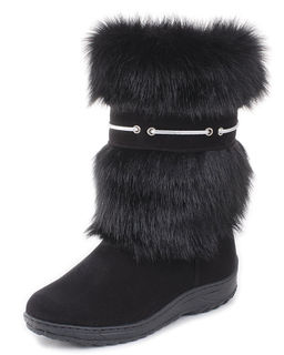 Унты женские на литой подошве., Черные.