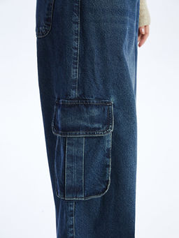Wideleg Kad?n Kargo Jean Pantolon