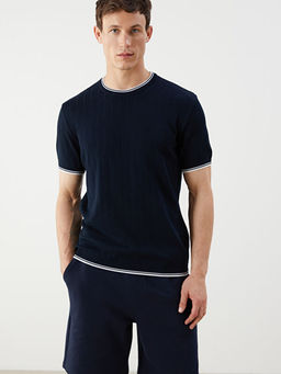 Bisiklet Yaka K?sa Kollu Erkek Triko Kazak