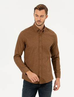 Kahverengi Slim Fit Uzun Kollu G_mlek