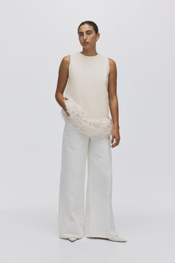 Top con ribete desflecado - H&m фото 5