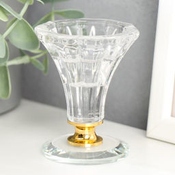 Стеклянный подсвечник на 1 свечу «Вазон», 7×5.5×5.5 см