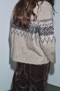JACQUARD KNIT JUMPER WITH BRUSHED EFFECT - Zara фото 4