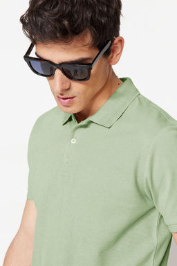 Mint Slim/Dar Kesim Yakas? Cizgili Basic %100 Pamuklu Polo Yaka T-shirt TMNSS20PO0009