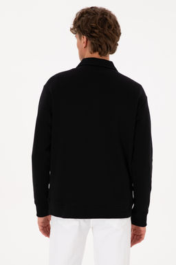 Erkek Regular Fit Yar_m Fermuarl_ Siyah Basic Sweatshirt - U.s. polo assn фото 5