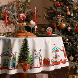 Скатерть Этель Щелкунчик, d=150 см, 100% хл, саржа 190 г/м2  фото 2
