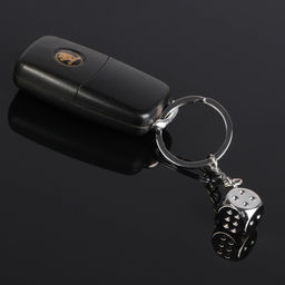 Цена за 2 шт. Брелок для ключей Cartage, Кость на удачу, хром