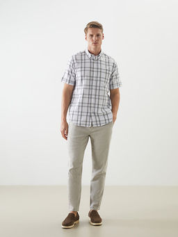 Regular Fit K?sa Kollu Ekose Erkek G?mlek