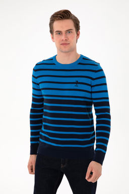 Erkek Kobalt Mavi Kazak