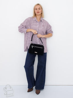 Сумка женская кожаная 1025CF black Polina&Eiterou