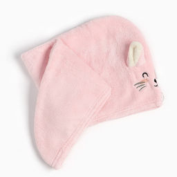 Полотенце-чалма для сушки волос Этель «Милашка» цвет розовый, 65×25 см, 100% п/э