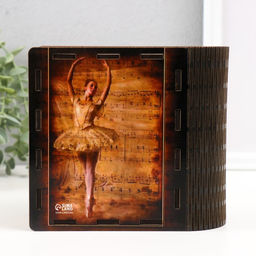 Деревянная шкатулка-книга «Балерина» 14×14 см