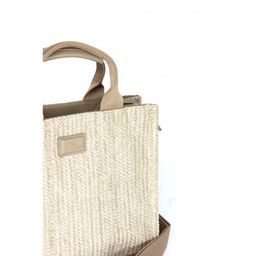 Сумка женская иск/кожа+текстиль DJ-CM 7531-TAOS TAUPE, 1отд, плечевой ремень, бежевый SALE 264417 - Adelia фото 4