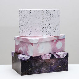 Набор подарочных коробок 10 в 1 Космос, 12 7 4 - 32.5 20 12.5 см - Дарите счастье фото 2