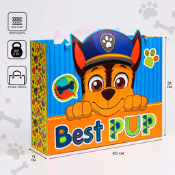 Пакет подарочный Best pup, 31×40×11 см, упаковка, Щенячий патруль
