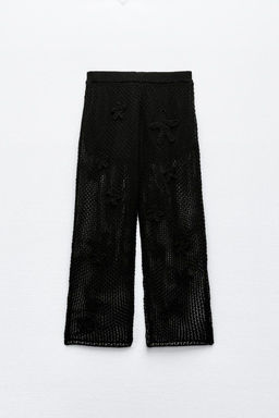 WIDE-LEG KNIT TROUSERS - Zara фото 4
