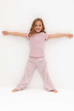 К 1636/розовый лед,морская клетка пижама для дев