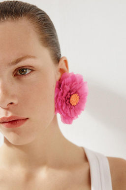 RAFFIA FLOWER EARRINGS