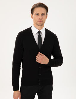 Siyah Slim Fit Basic D__meli Triko H_rka