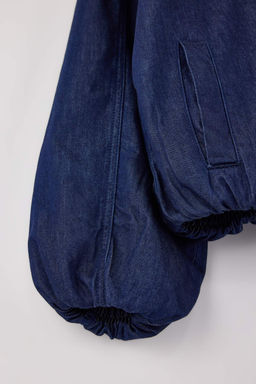 Koyu Mavi Bomber 100% Pamuk Denim Ceket TWOSS26CE00005 - Trendyolmilla фото 2