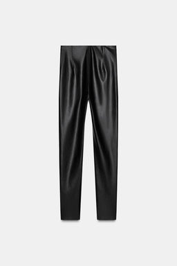 HIGH-WAIST FAUX LEATHER LEGGINGS - Zara фото 7