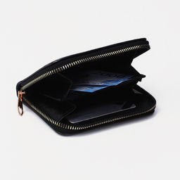 Кошелёк на молнии, цвет чёрный - Simaland фото 3
