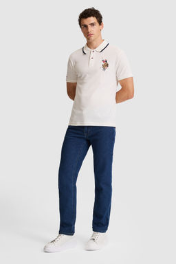 Erkek Beyaz Slim Fit Polo Yaka Basic TiЕГrt - U.s. polo assn фото 4