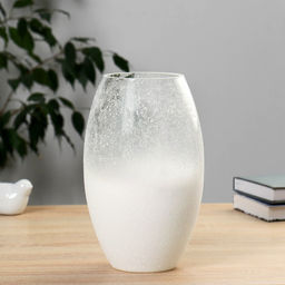 Ваза «Иней», h=25 см, d=9 см, стекло, белая