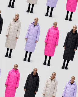 Пальто утепленное стеганное зимнее с капюшоном женское бежевого цвета 9627B - Mtforce фото 16