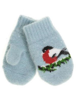 Варежки детские круговые Снегирь на ветке 0109-1 - Рассказовские варежки фото 2