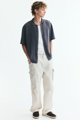 Camisa resort en mezcla de lino Relaxed Fit - H&m фото 6