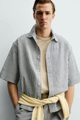 CAMISA RELAXED FIT RAYAS / ?ndigo - Zara фото 6