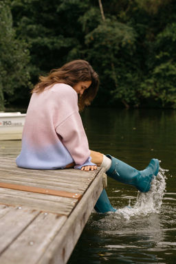 Джемпер оверсайз из смесовой шерсти "Розовый лед" женский